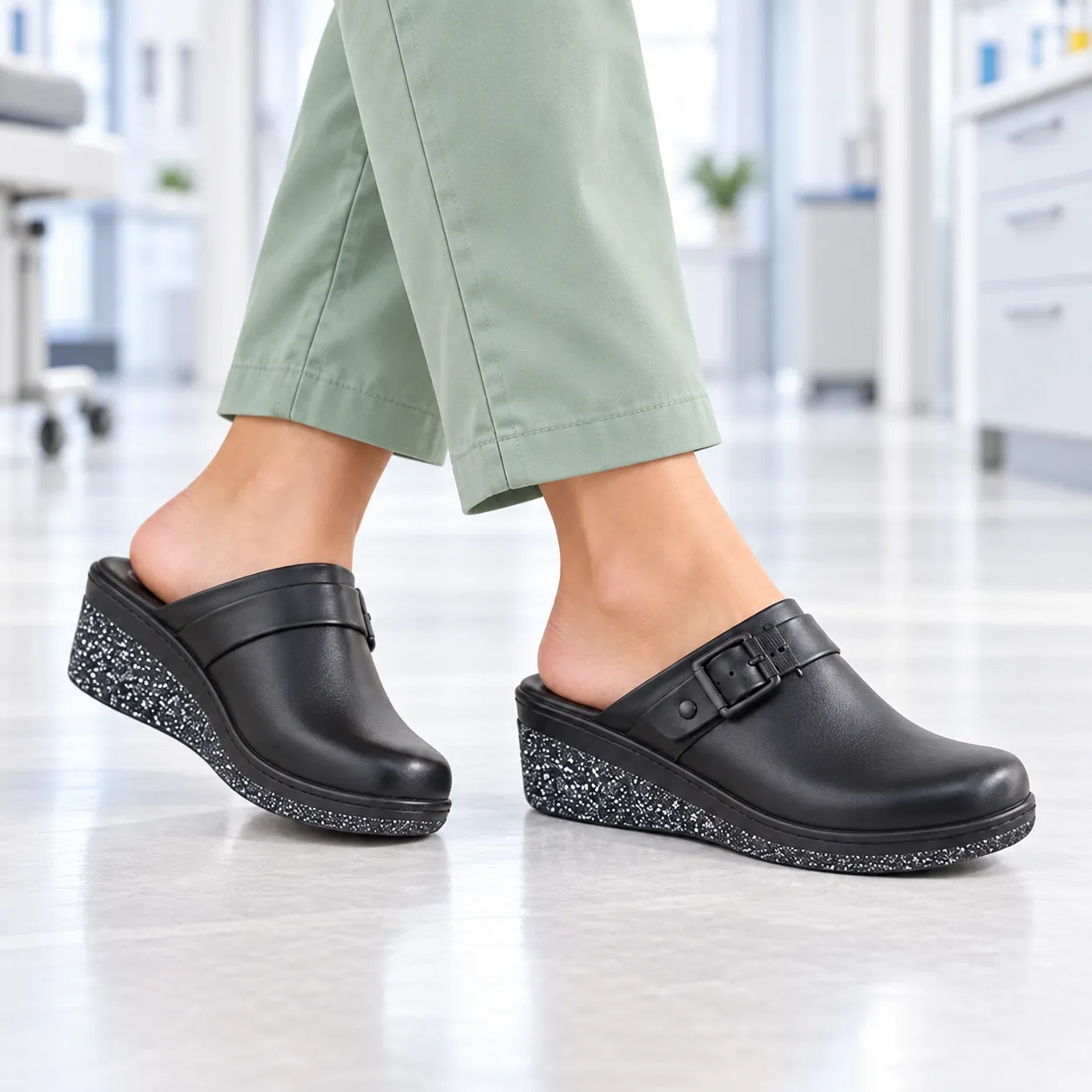 Sabot pour femme compense 080 noir     