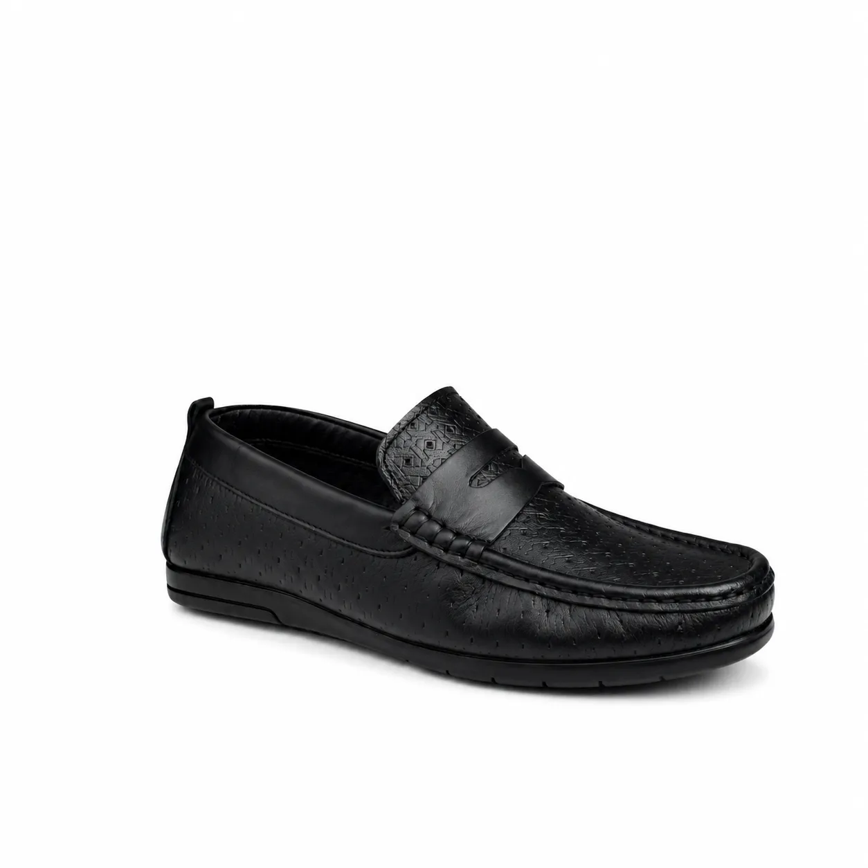 Mocassin pour homme 010 noir  cuir   