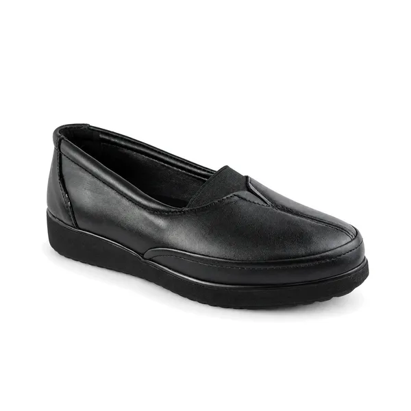 Mocassin Femme confort C01 Noir Cuir miniature