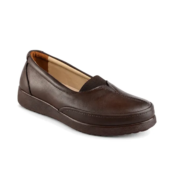 Mocassin Femme confort C01 Marron Cuir miniature