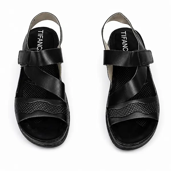 Sandale confort pour femme s011 noir miniature