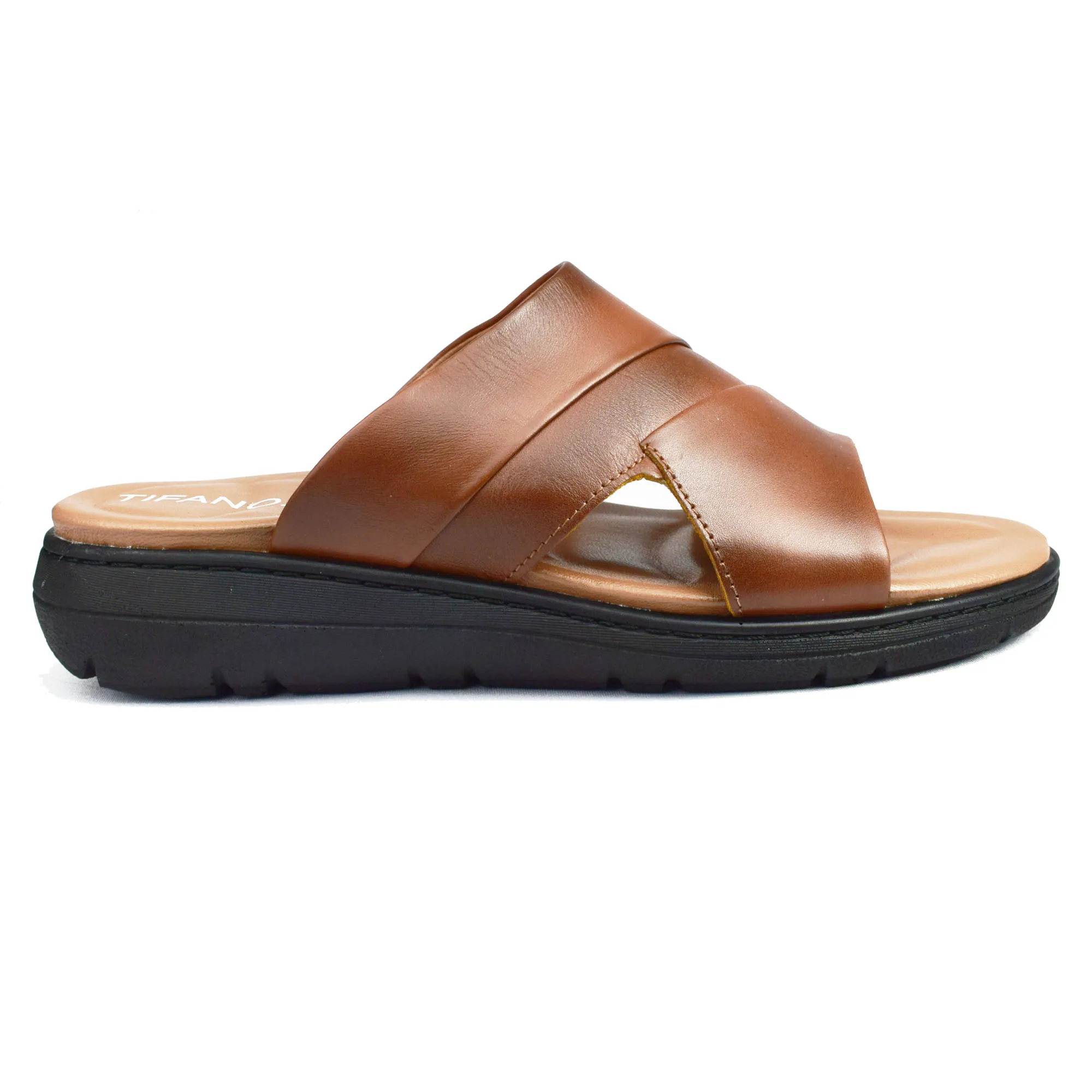 SANDAL HOMME R15 Tabac CUIR miniature