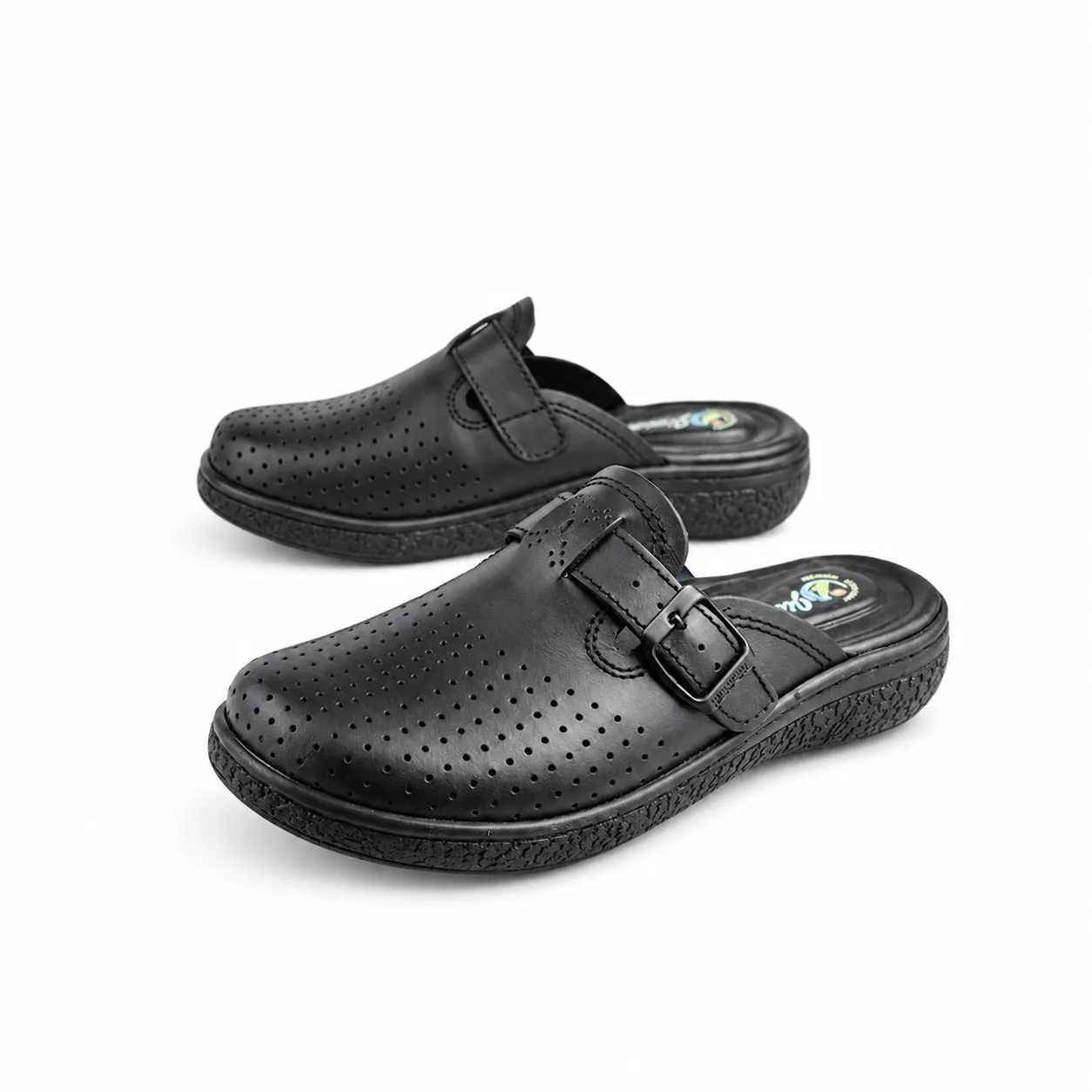 Sabot medicale pour femme 03 noir cuir ........... miniature