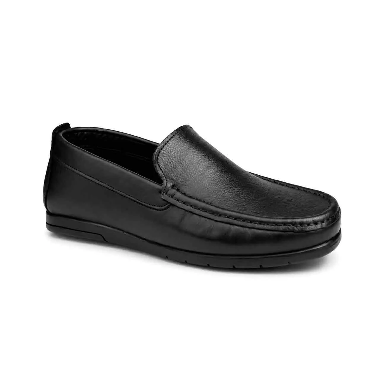 Mocassin pour homme 009 noir cuir  miniature