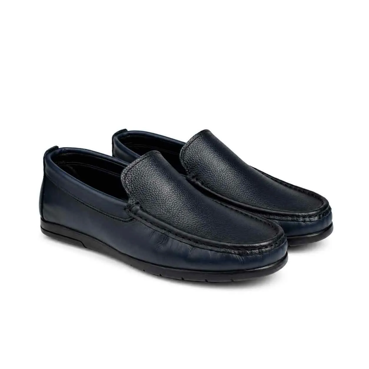 Mocassin pour homme 009 bleu cuir   miniature