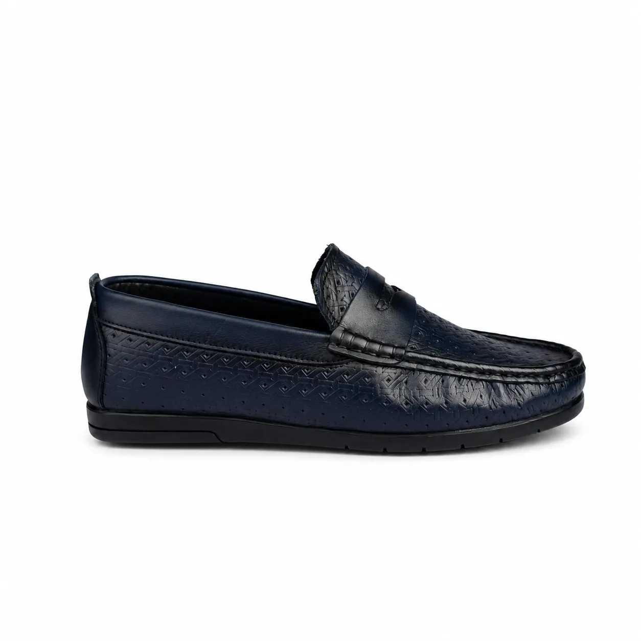 Mocassin pour homme 010 bleu cuir  miniature