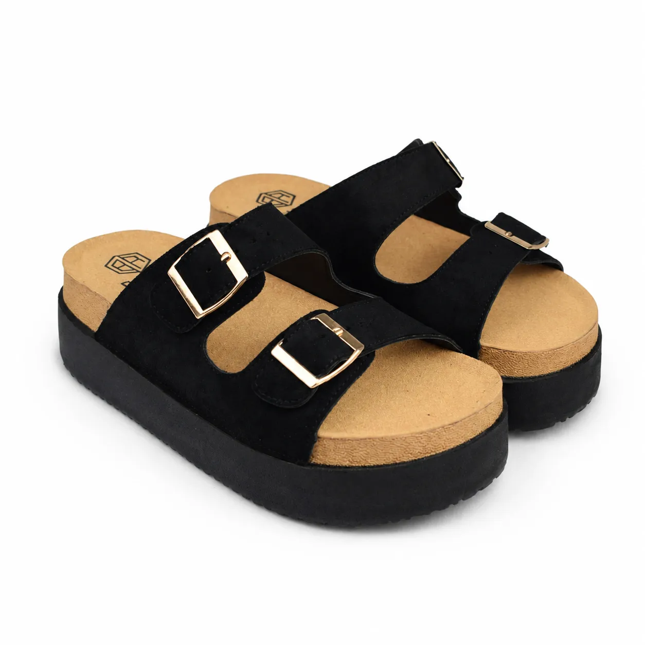 Sandale Compense pour femme916 noir miniature