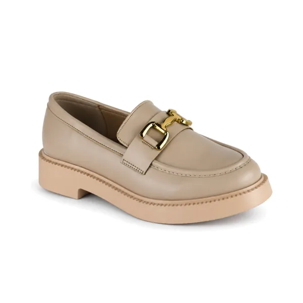 Derbies a platforme pour femme 7516-3 beige miniature