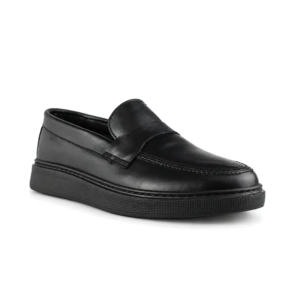 Moccasin pour homme 088 noir cuir  miniature