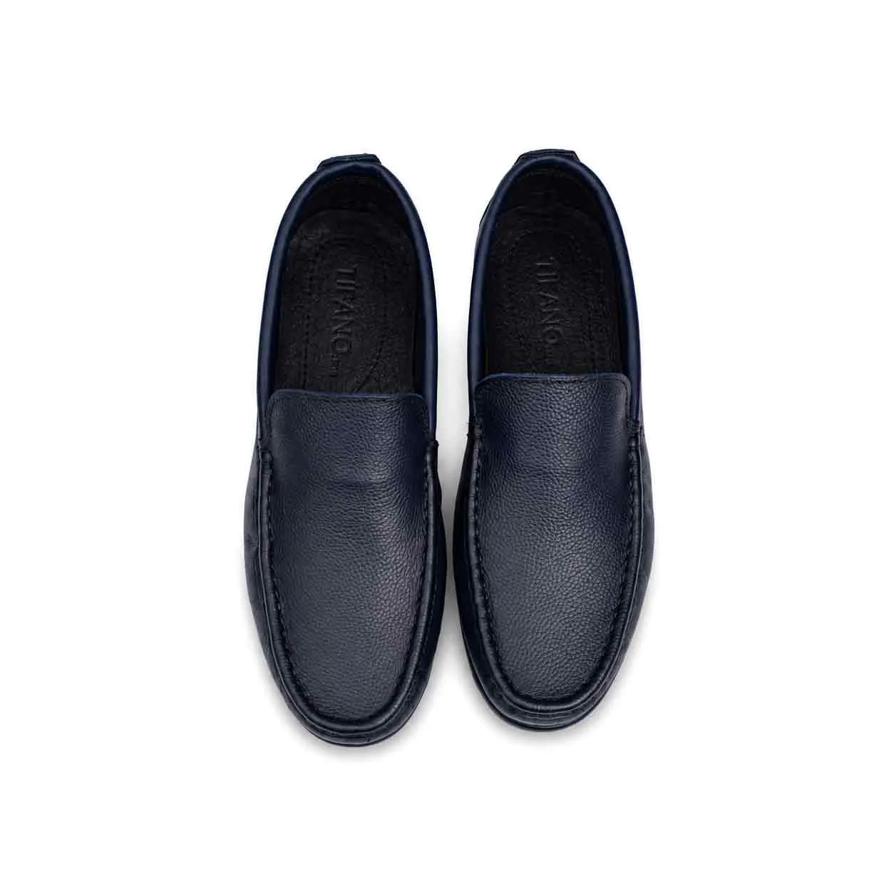 Mocassin pour homme 009 bleu cuir   miniature