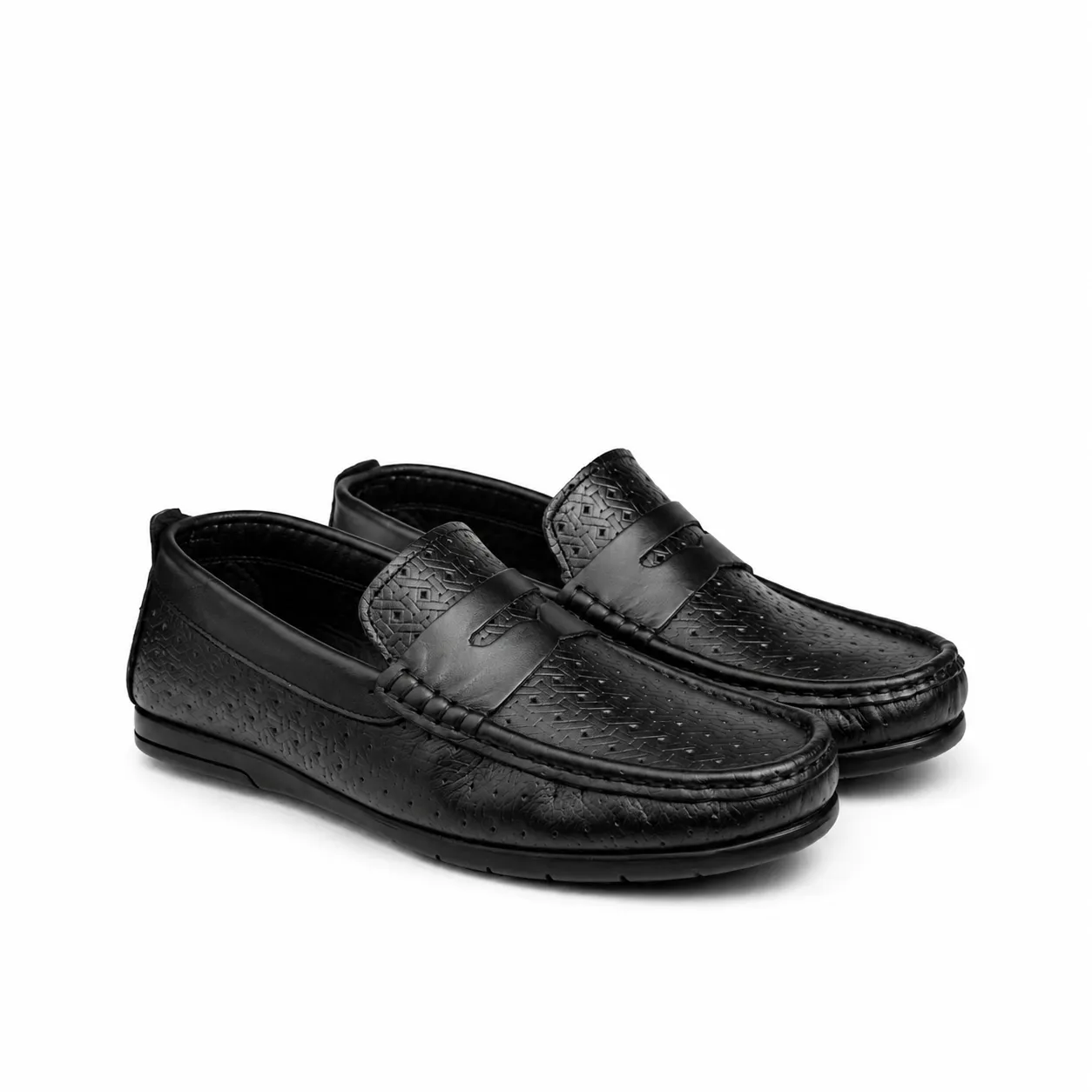 Mocassin pour homme 010 noir  cuir    miniature
