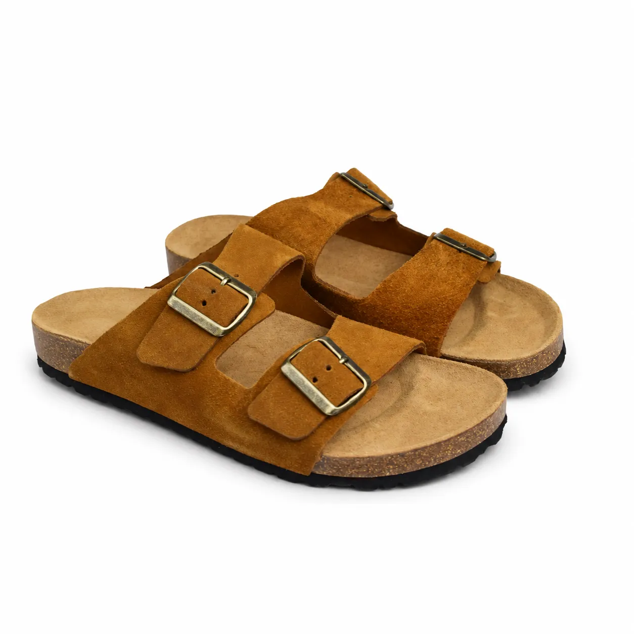Sandale pour homme s030-1 tabac daim.  miniature