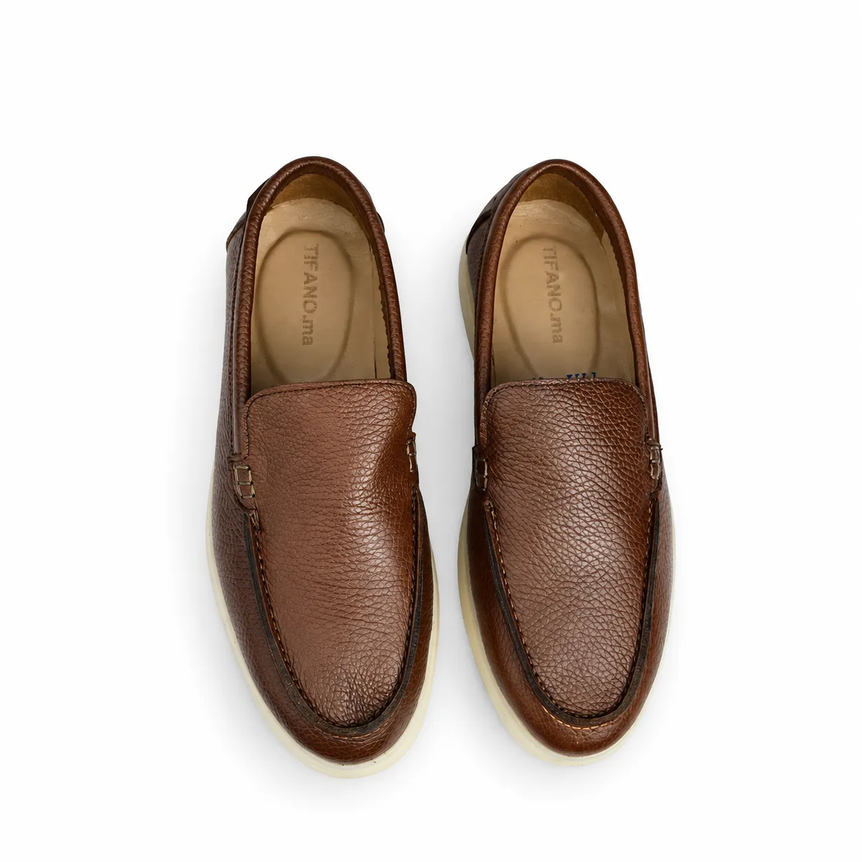 Mocassin pour homme 112 marron cuir  miniature