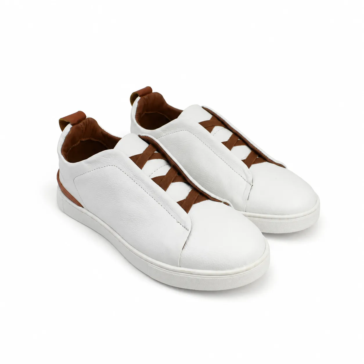 Basket espadrille pour homme  060 blanc cuir   miniature