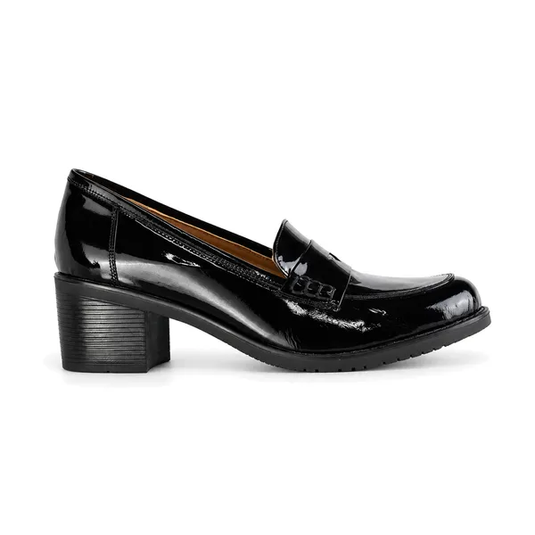 Chaussure pour femme CF013 cuir noir verni miniature