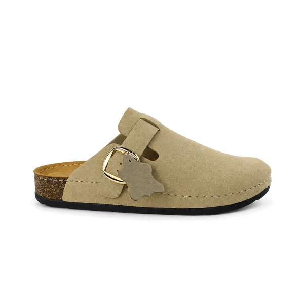 Sabot pour femme 700-1 beige daim miniature