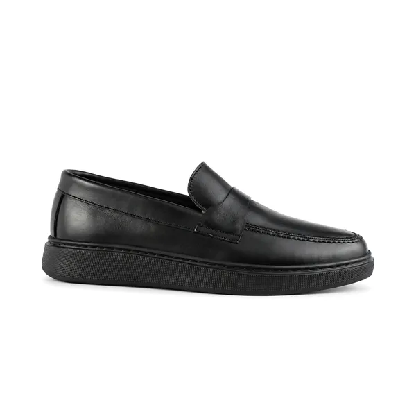 Moccasin pour homme 088 noir cuir  miniature