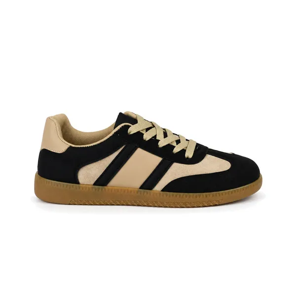 Basket sneakers pour femme k-1 noir/beige miniature