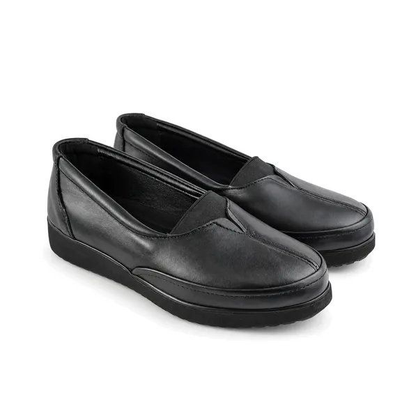 Mocassin Femme confort C01 Noir Cuir miniature