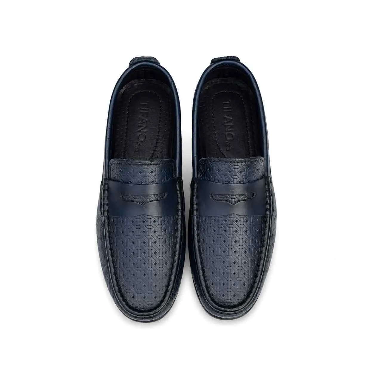 Mocassin pour homme 009 bleu cuir   miniature