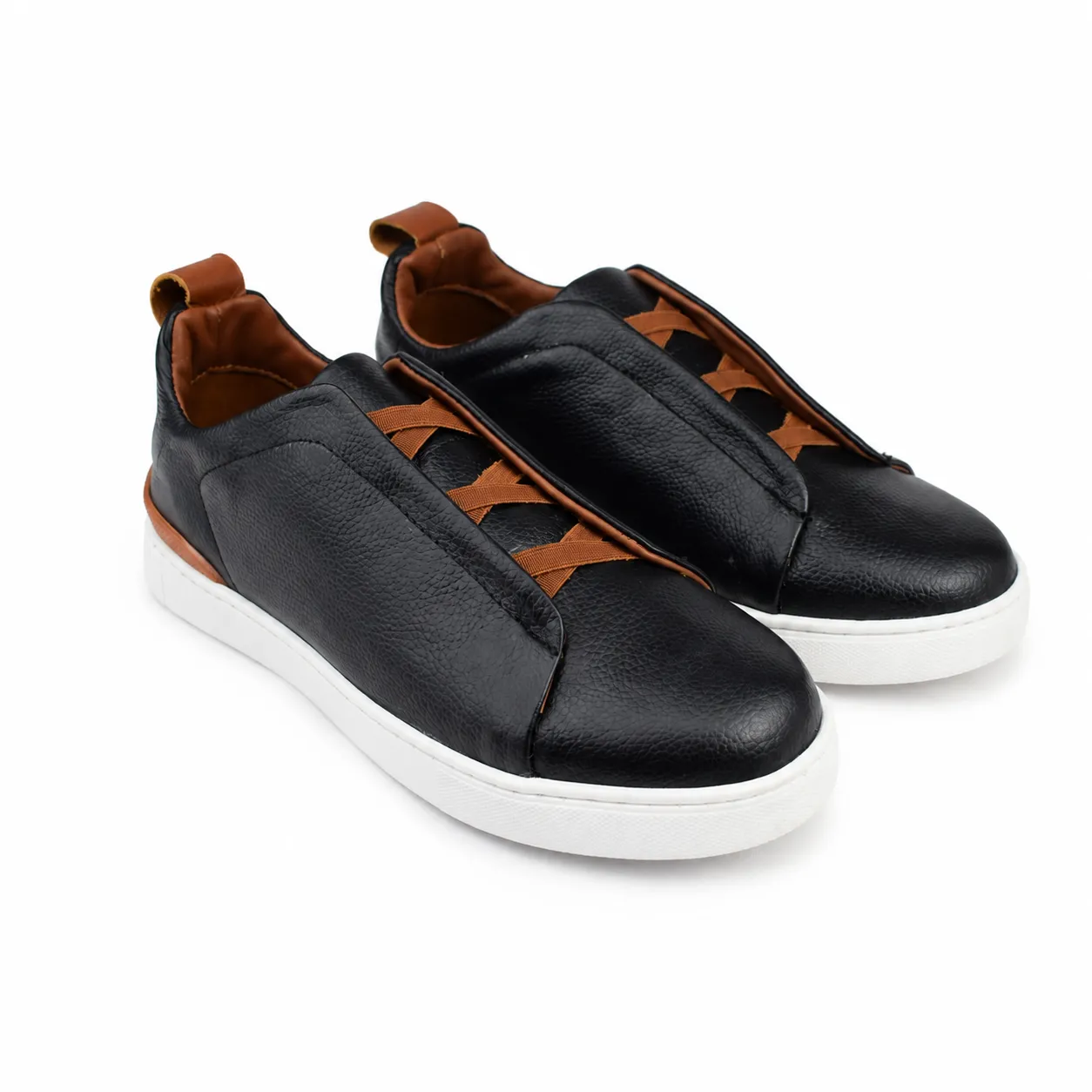 Basket espadrille pour homme 060 noir cuir  miniature