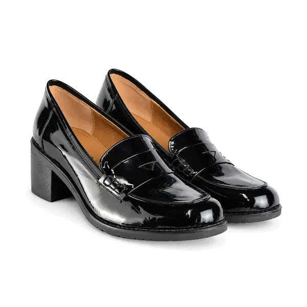 Chaussure pour femme CF013 cuir noir verni miniature