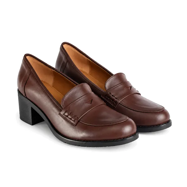 Chaussure pour femme CF013 cuir marron miniature
