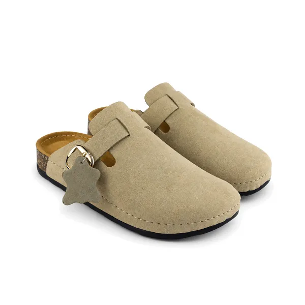 Sabot pour femme 700-1 beige daim miniature