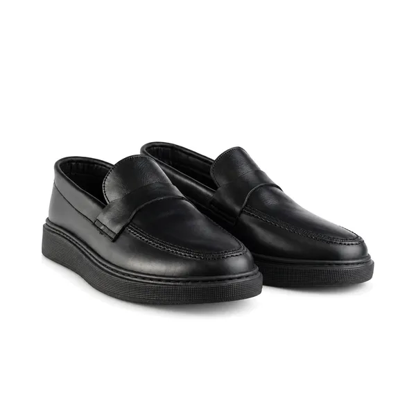 Moccasin pour homme 088 noir cuir  miniature