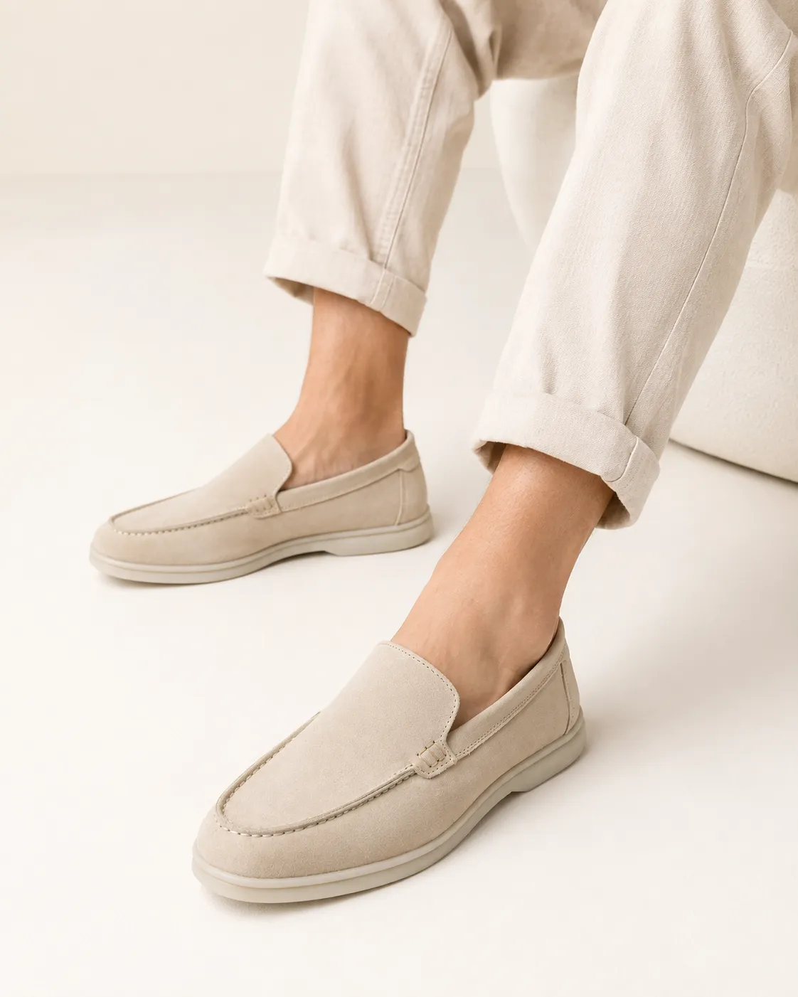 Mocassin pour homme 112 Beige daim ..........  miniature