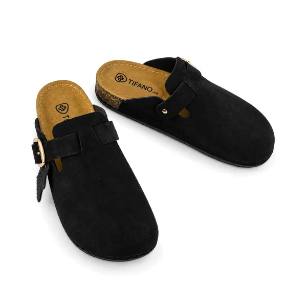 Sabot pour femme 700-1 noir daim...............   miniature
