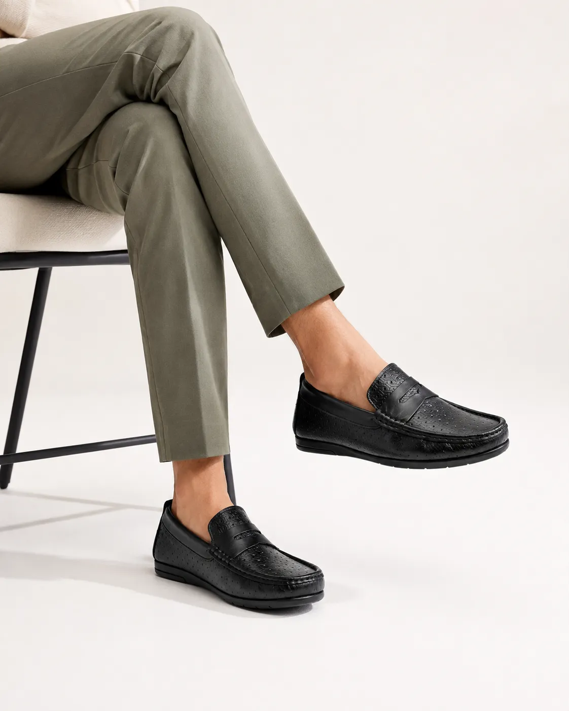 Mocassin pour homme 010 noir  cuir    miniature