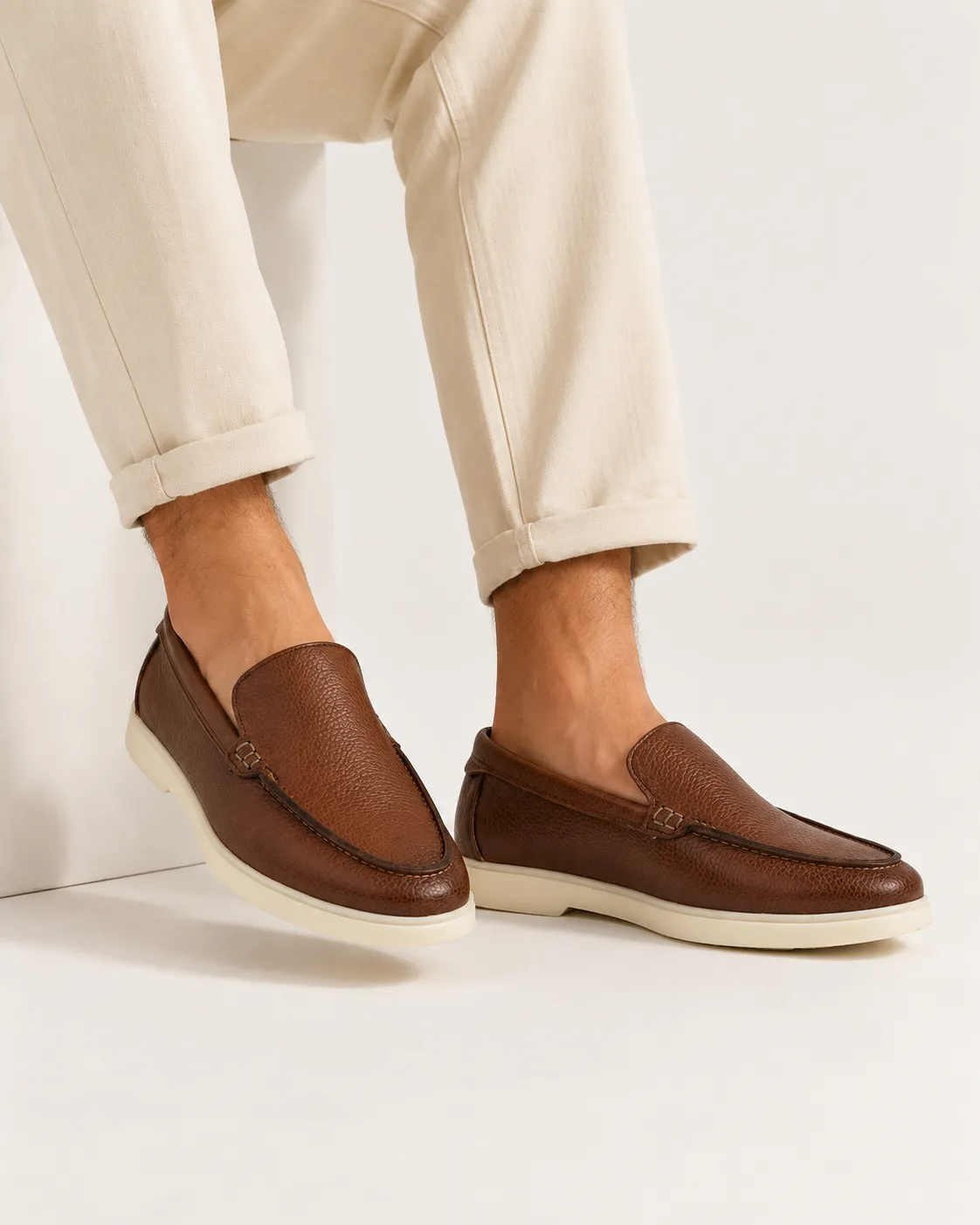 Mocassin pour homme 112 marron cuir  miniature