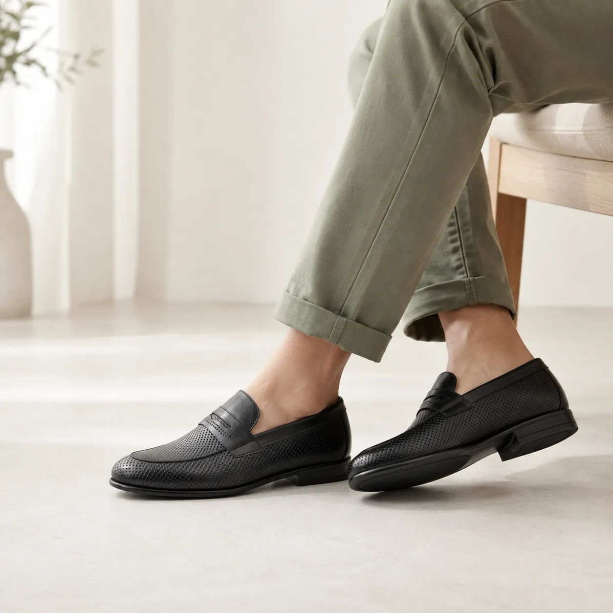 Chaussure pour homme 489-2 noir cuir   miniature