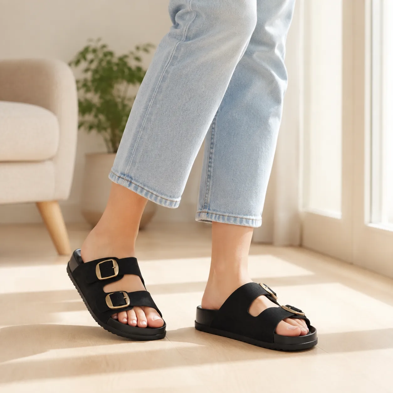 Sandale Compense pour femme 1005 noir miniature