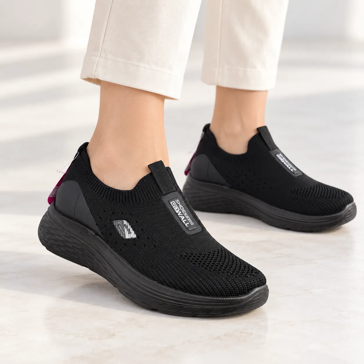 Espadrille ballerine pour femme LX-34 Noir miniature