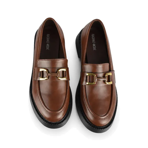 Derbies a platforme pour femme 7516-3 marron miniature