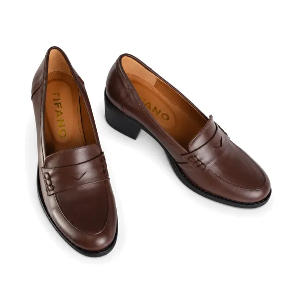 Chaussure pour femme CF013 cuir marron miniature