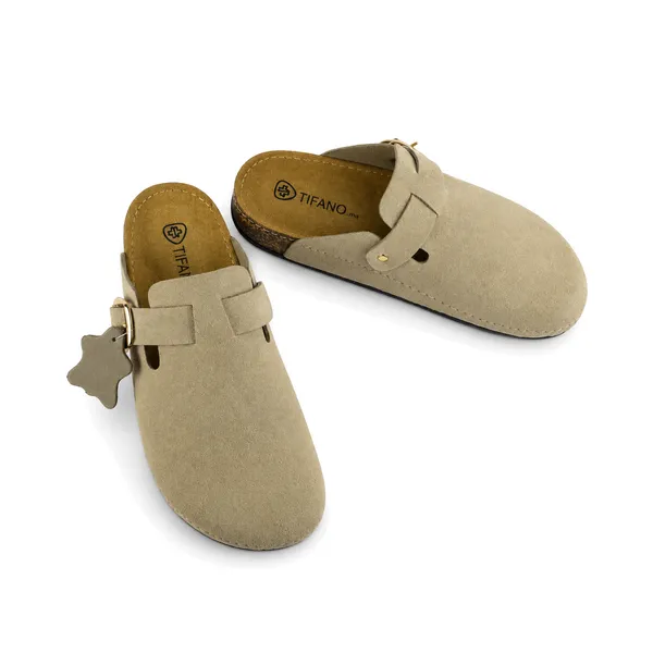 Sabot pour femme 700-1 beige daim miniature