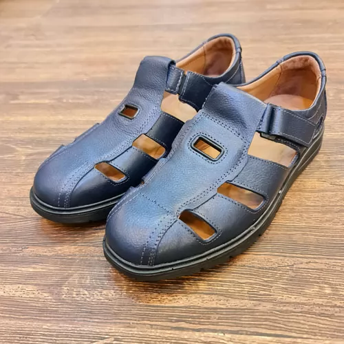 CHAUSSURE Confort SM120 Bleu Cuir .......... sandale médicale femme confortable Maroc