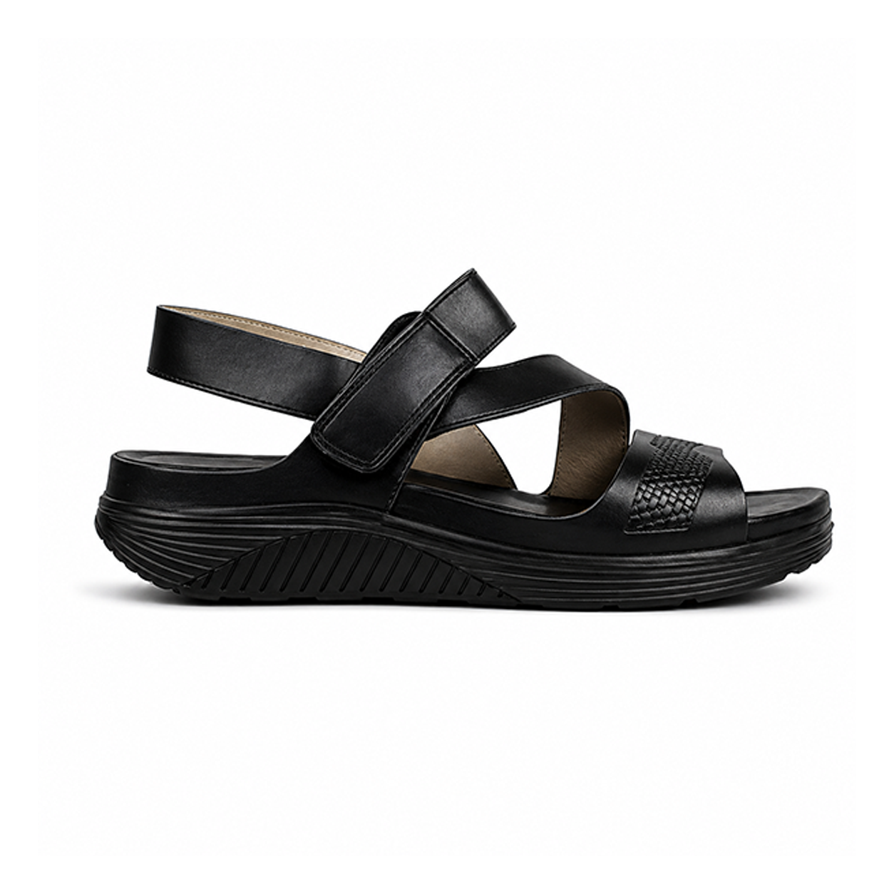 Sandale confort pour femme s011 noir Sandales médicales femme Maroc
