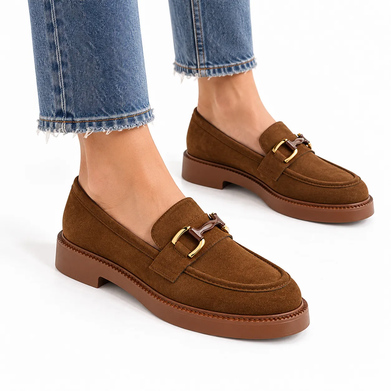 Derbies a platforme pour femme 7516-2 marron