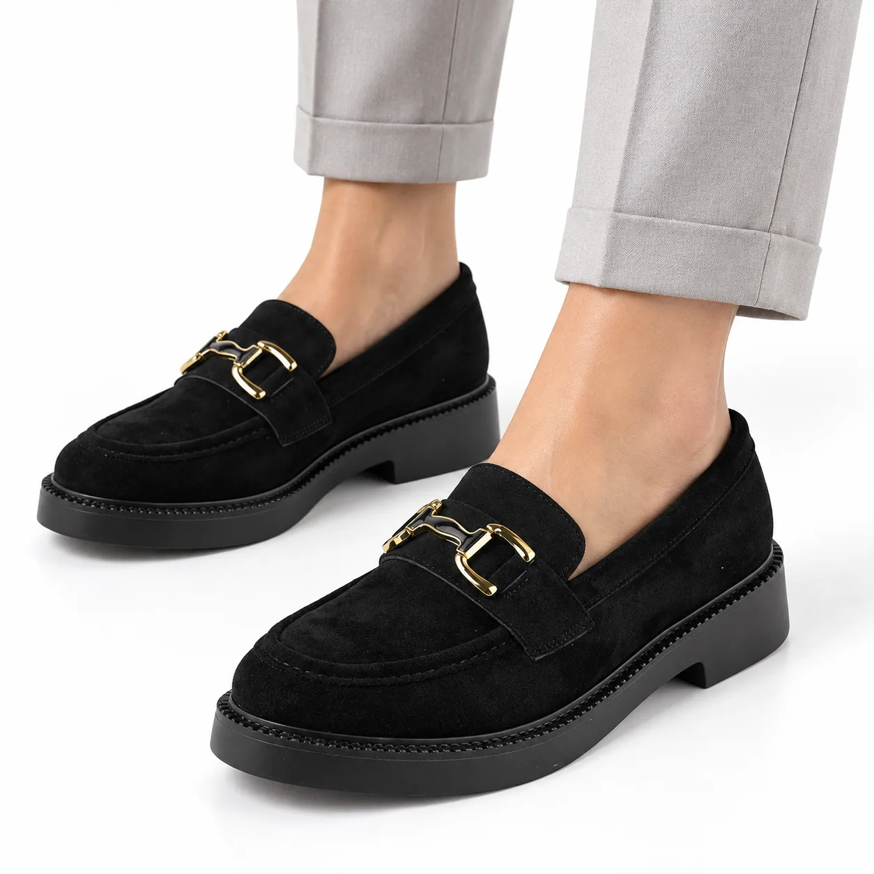 Derbies a platforme pour femme 7516-2 noir