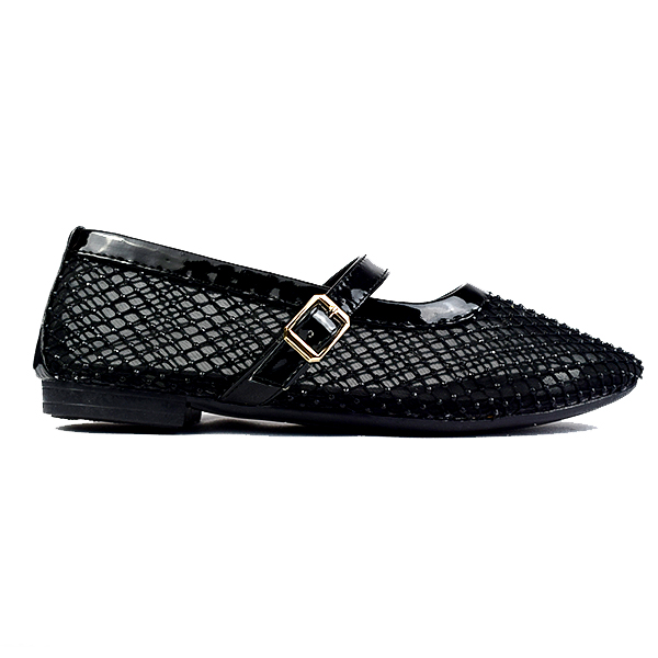 Ballerine pour femme 1001-5 noir Mocassins femme Maroc