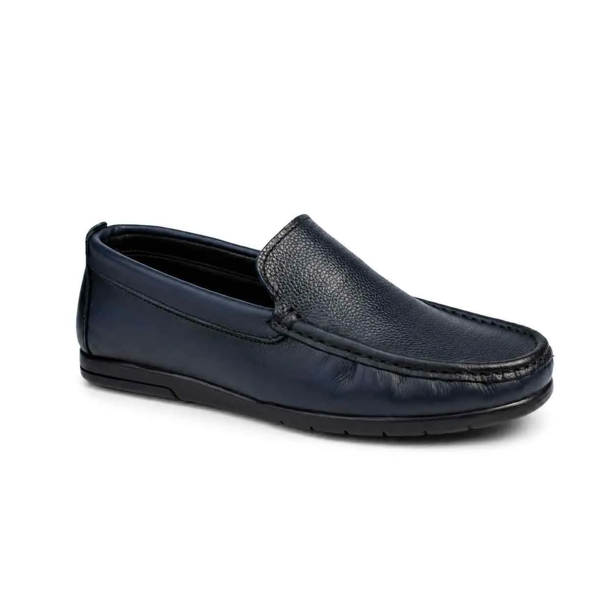 Mocassin pour homme 009 bleu cuir  