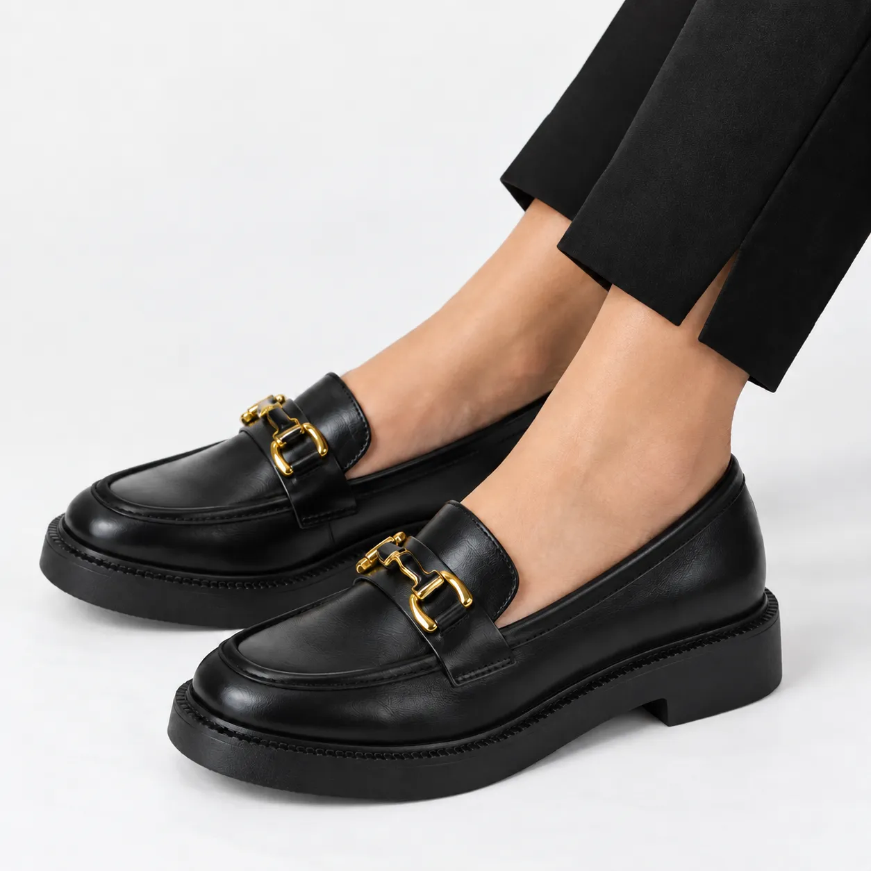 Derbies a platforme pour femme 7516-3 noir