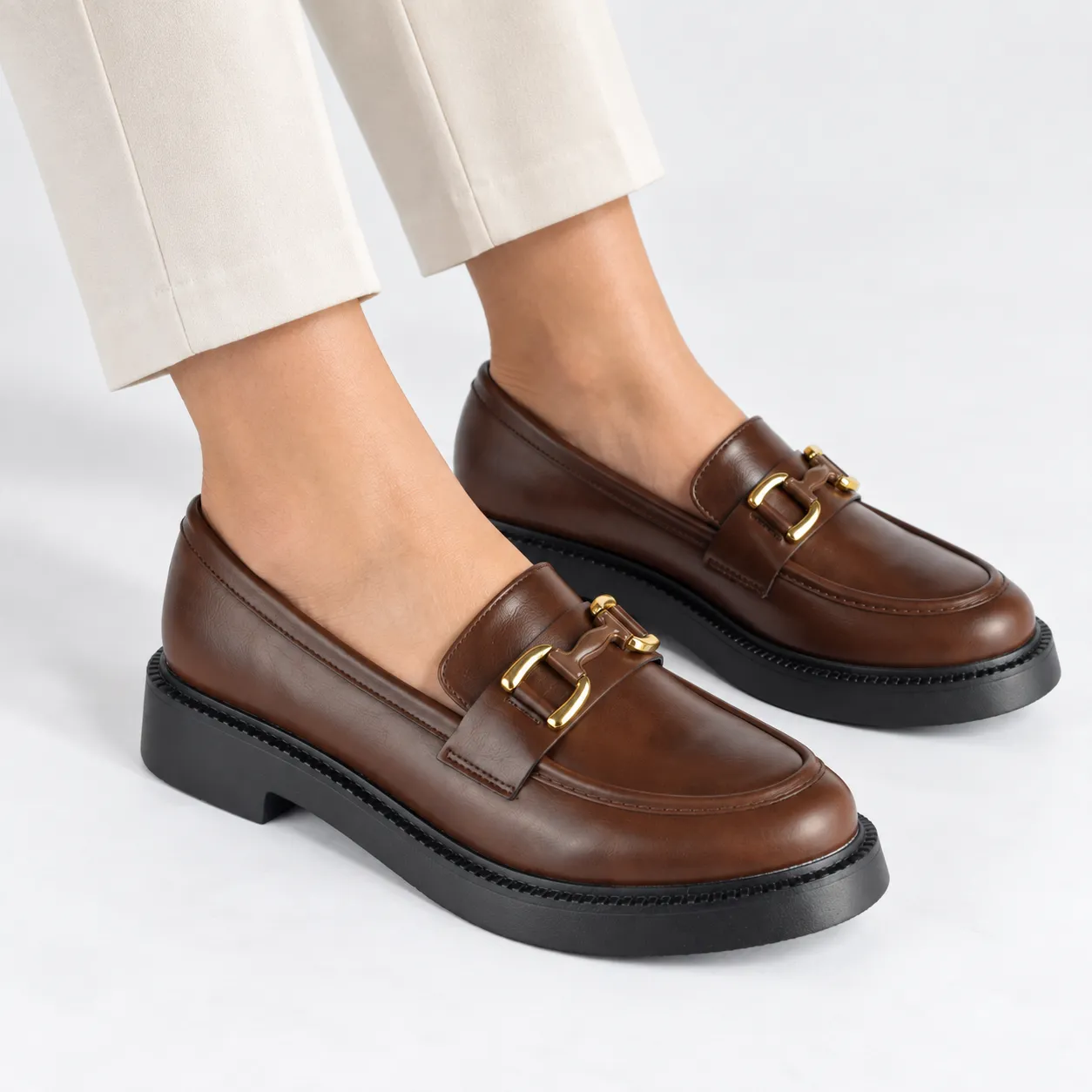 Derbies a platforme pour femme 7516-3 marron