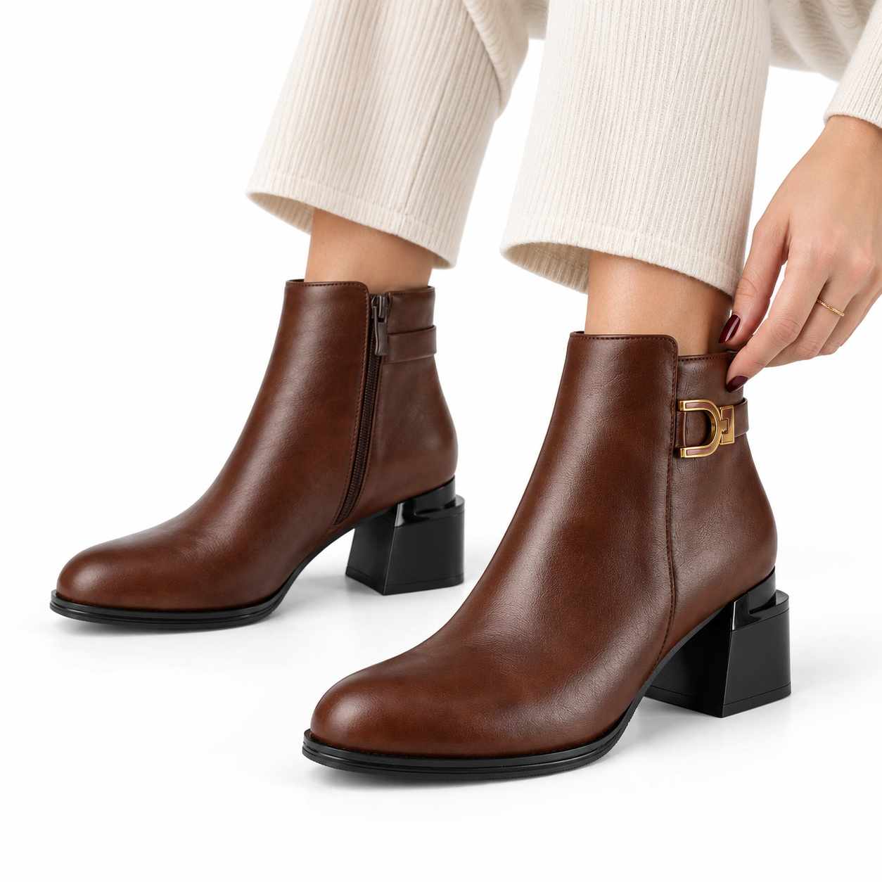 Bottine pour femme TF-HEL 4321 marron Bottine femme Maroc