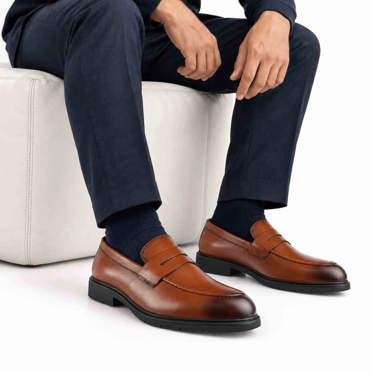 CHAUSSURE HOMME confort 033 MARRON CUIR  